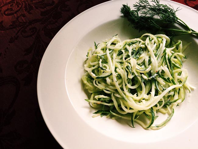 Garlic and Dill Cucumber Noodle Salad Recipe