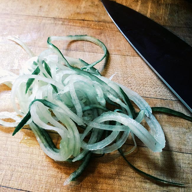 Garlic and Dill Cucumber Noodle Salad Recipe